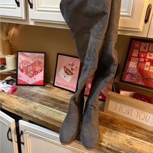 Gray Heeled Boots for Women